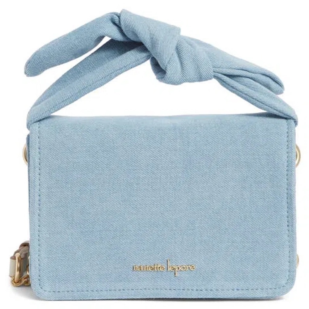 Nanette Lepore Light Blue Denim Convertible Purse Crossbody Bag Minimalist